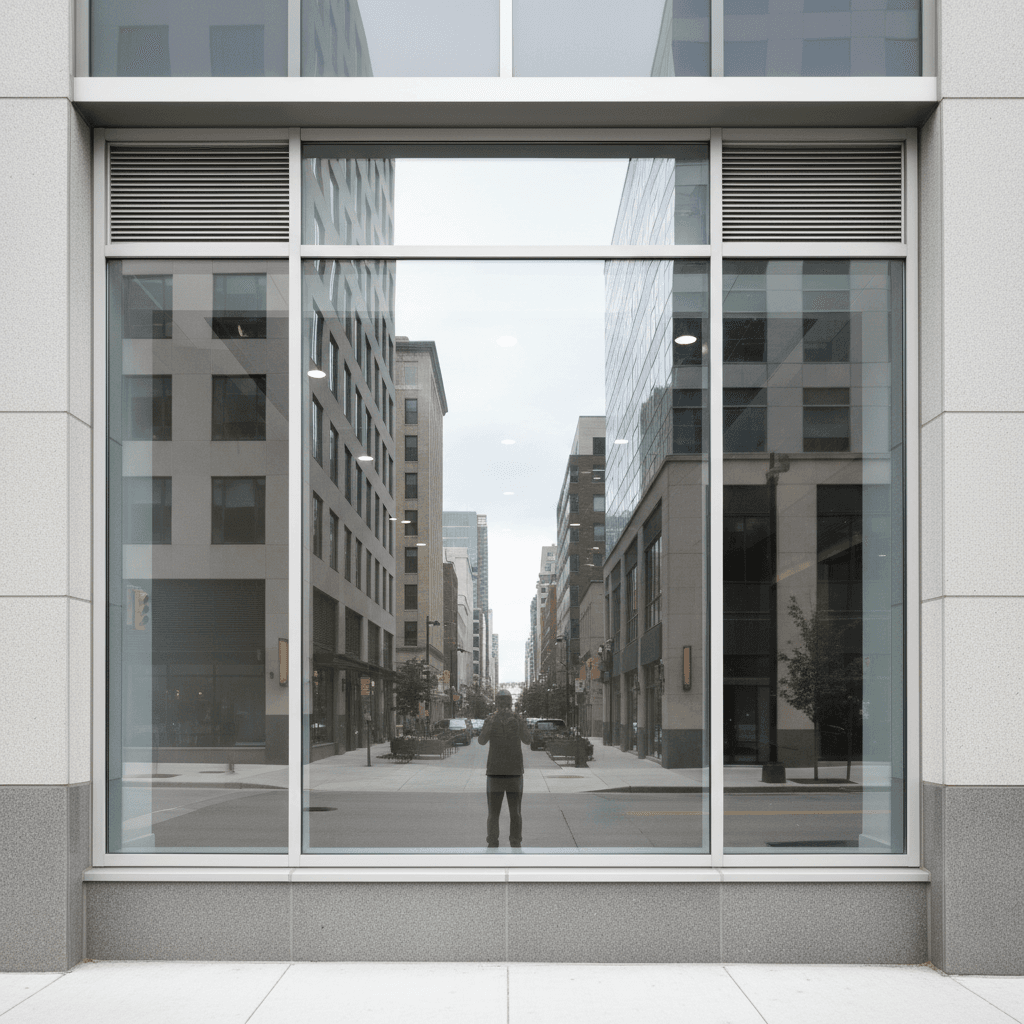 Professionally cleaned commercial building windows