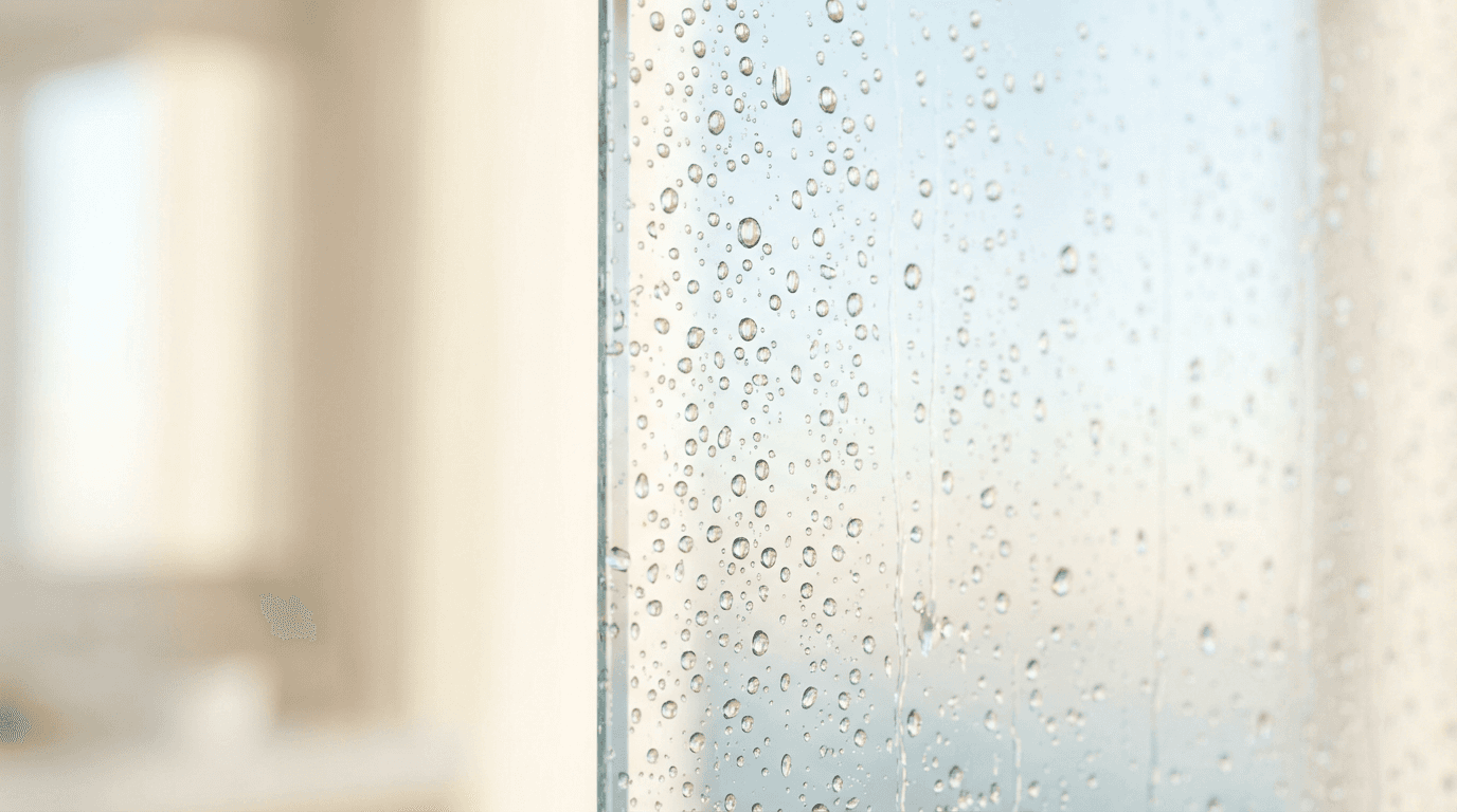 Deionized water cleaning result on window glass